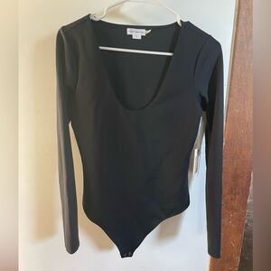 Good American Black Long Sleeve Bodysuit